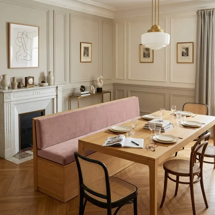 BANQUETTE CONCORDE-Vieux rose